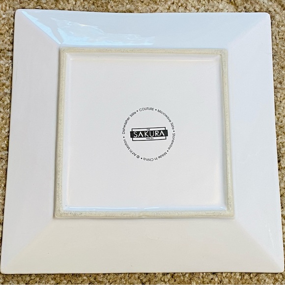 Sakura Stoneware Square Salad Dessert Plates - Couture Handbags/Shoes (Set of 3) - Picture 8 of 8